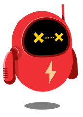 止まって困っているロボット